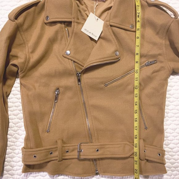 NWT HARLEY BIKER POCKETED JACKET IN CAMEL XS - Picture 9 of 10